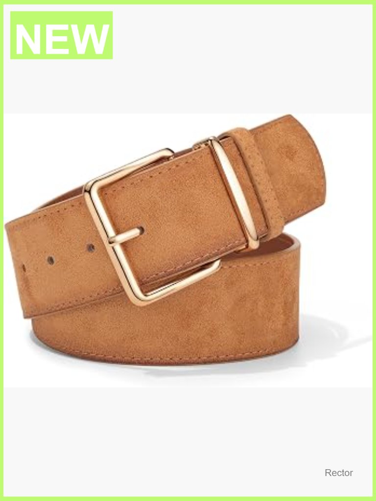 Wide Suede Belt With Gold Buckle Chunky Waist Belt For Dresses